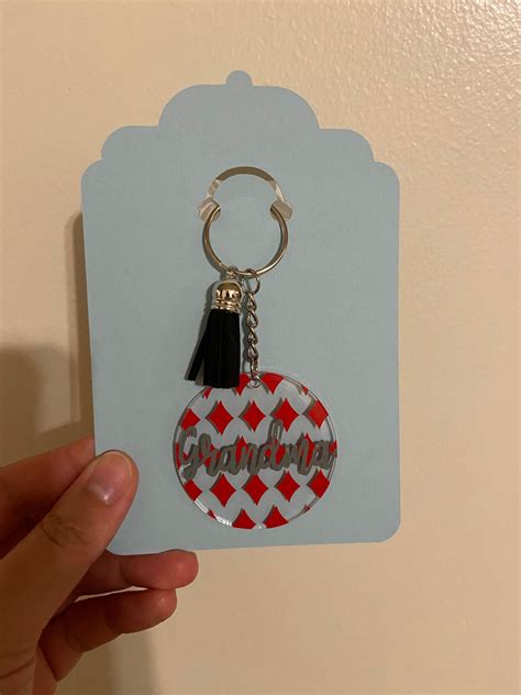 Personalized Round Acrylic Keychain Etsy