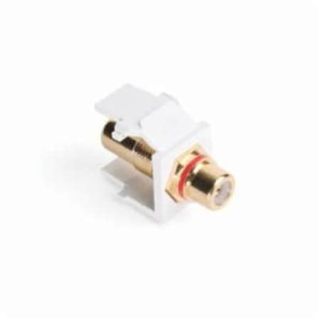 Leviton 1 Port Rca Type Insert Gold Plated W Red Stripe White