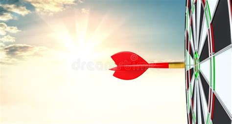 Target Hit In Center By Arrows Side View Stock Illustration