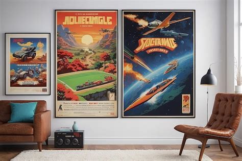 Premium Photo | Retro Gaming Nostalgia Classic Game Posters on Walls