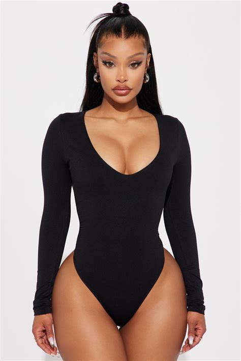 Next Level Plunge Bodysuit Black Fashion Nova Bodysuits Fashion Nova