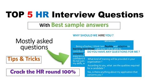 Top 5 Hr Interview Questions With Best Sample Answers 100 Asked