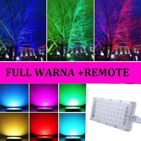 Jual LAMPU SOROT 50W RGB SMD LED Lampu Sorot Flood Light IP65 Lampu