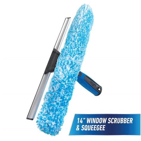 Unger 14 In 2 In 1 Window Cleaner Squeegee And Scrubber Combi 981640