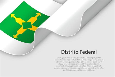 Fita 3d Com Bandeira Distrito Federal Estado Brasileiro Isolada Em