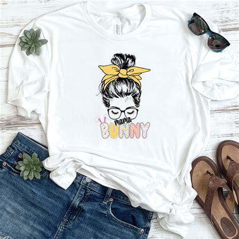 Messy Bun Mama Bunny Dtf Sunny Daze Transfers