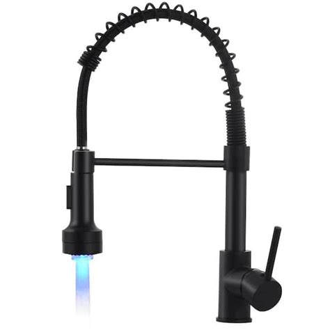 Single Handle Pull Down Sprayer Kitchen Faucet With LED Light Single