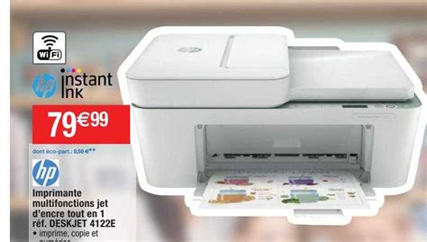 Promo Imprimante Multifonctions Jet D Encre Tout En 1 Deskjet 4122e Hp