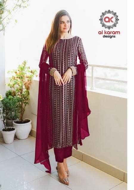 Al Karam Color By Adhika Georgette Pakistani Unstiched Salwar