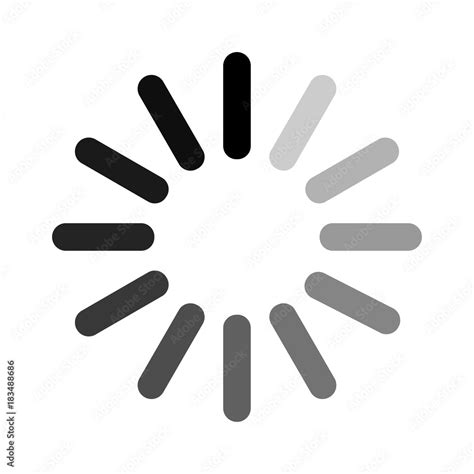 Circular Loading Sign Waiting Symbol Black Icon Isolated On White