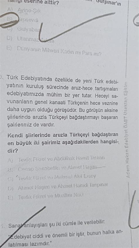 SOLVED D Utanma Lun Türk Edebiyat nda özellikle de yeni Türk edebiyat