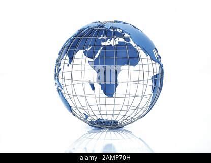 Stylized Earth Globe Pacific View With Grey Continents Stock Photo Alamy