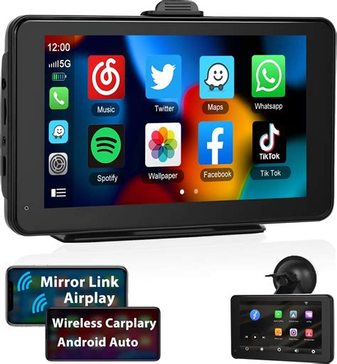 Podofo Autoradio Portatile Con Wireless Apple Carplay Android Auto