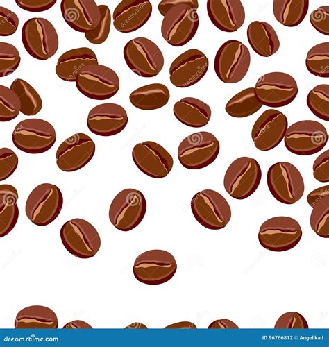 Seamless Pattern With Coffee Beans Stock Vector Illustration Of