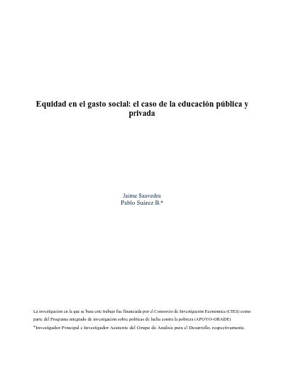 Conclusiones Y Discusi N De Pol Tica Equidad En El Gasto Social El