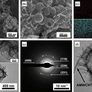 A Sem Images And B C Element Mapping Of Amwcnt Nico O S D Tem Image