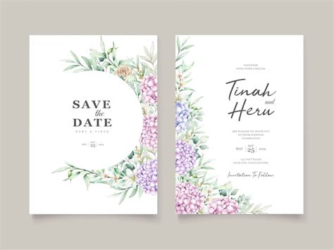 Tarjeta De Invitaci N Floral Acuarela Dibujada A Mano Vector Premium