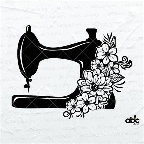 Sewing Machine With Flowers Svg File Floral Sewing Machine Etsy UK