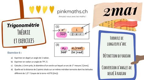 Trigonom Trie Longueur Darc Et Rayon Youtube