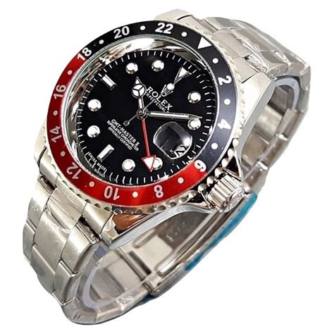 Jual Jam Tangan Pria Rolex Automatic Gmt Rantai Tanpa Baterai Free