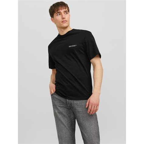 T Shirt Relaxed Fit Col Ras Du Cou Manches Courtes Noir En Coton 3