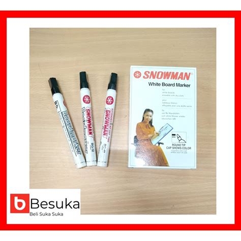 Jual SPIDOL SNOWMAN WHITE BOARD MARKER BG 12 BLACK Shopee Indonesia