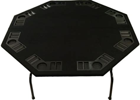 52″ Black Felt Octagon Poker Table for 8 Player Card Games W/Steel ...