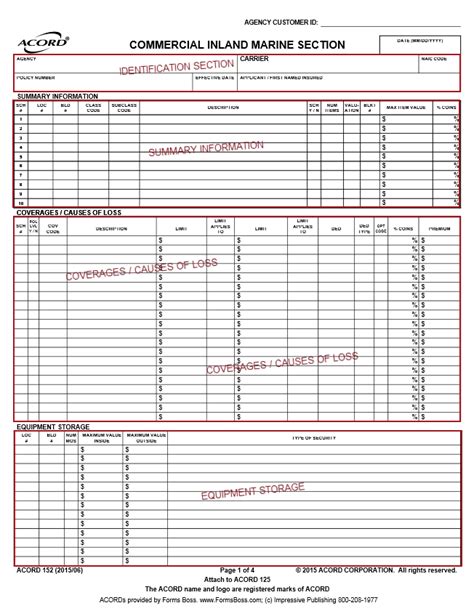 Commercial Inland Marine Acord Form Fillable Printable Forms Free Online