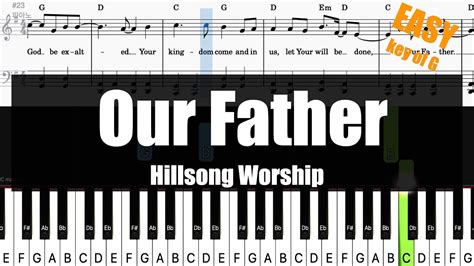 🎹Hillsong Worship - Our Father | Sheet + Lyrics + Chords Piano Easy ...