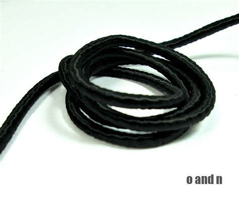 Wrapped Silk Cord Satin Rope Black 2 Meters