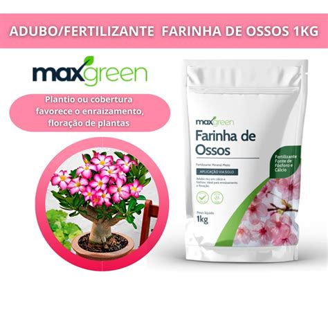 Fertilizante Farinha De Ossos Maxgreen Jardim 1Kg Adubo Para Plantas