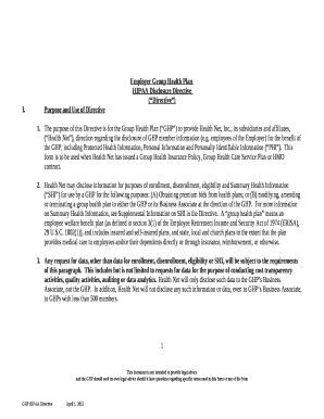 Hipaa Disclosure Directive Doc Template Pdffiller