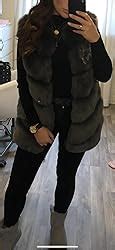 Folobe Womens Winter Warm Faux Pelz Weste Mantel Jacke Fellweste Damen