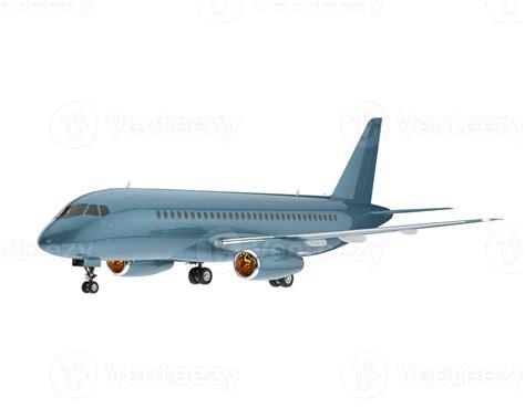 Airplane Isolated On Transparent Background D Rendering