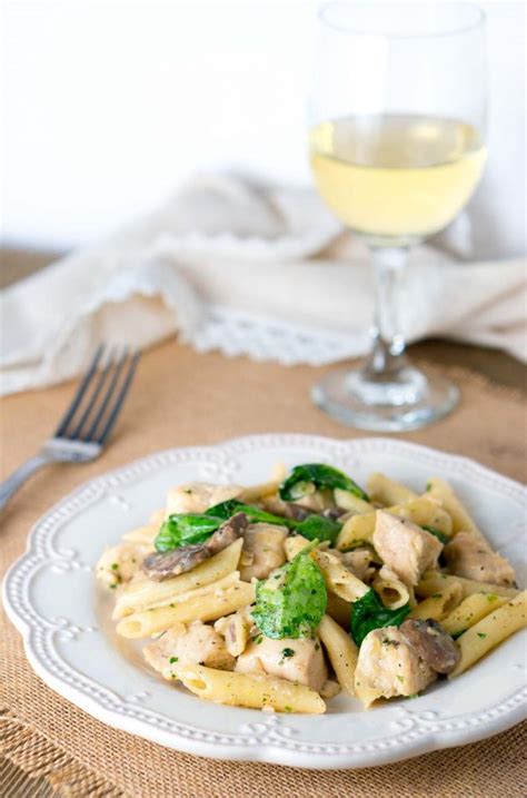 Chicken Penne With Creamy Mushroom Wine Sauce