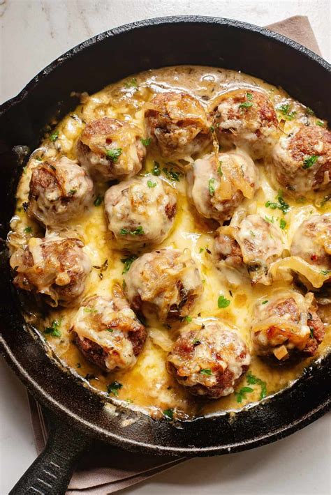 French Onion Meatballs