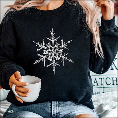 Snowflake Sweatshirt Holiday Sweater Matching Christmas Sweater Snowflake Womens Sweater Cozy