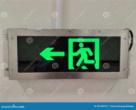 Green LED exit signal stock image. Image of design, electric - 291094721