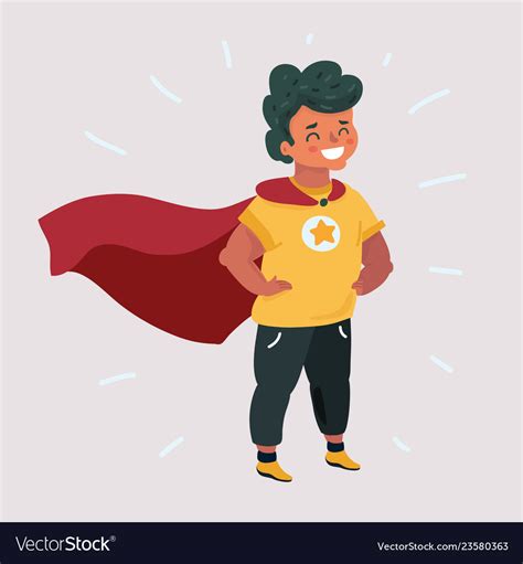 Comic Brave Boy In Superhero Costume Royalty Free Vector