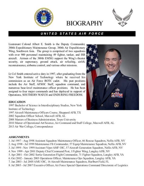 Air Force Bio Template