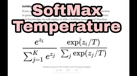 What Is SoftMax Temperature Function YouTube