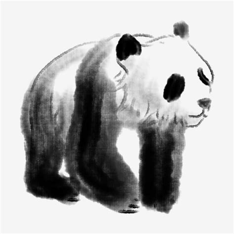 Chinese Ink Painting White Transparent, Chinese Painting Art Ink Panda Ink Painting Chinese ...