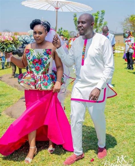 Clipkulture Lovely South African Couples In Matching Traditional