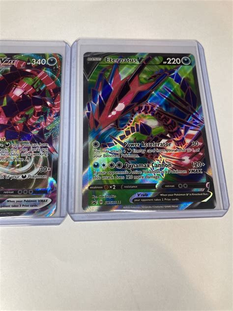 Mavin Pokémon Eternatus V SWSH044 and Vmax SWSH045 FULL ART Black