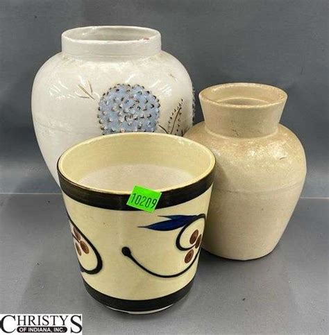 Three Ceramic Planters Vases Tallest 8 Christys