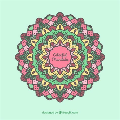 Fondo De Mandala Colorido Vector Gratis