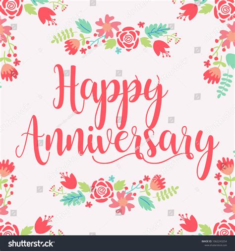 Happy Anniversary Card Design Stock Vector (Royalty Free) 1062243254