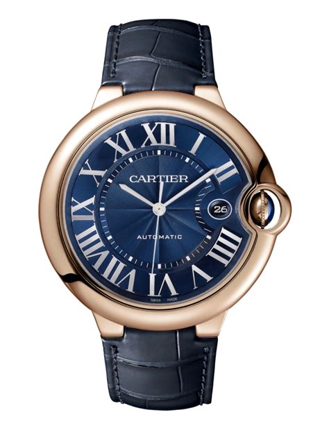 Cartier Ballon Bleu 42mm Blue GuillochÃ© Rose Gold Men’s Watch buy by ...