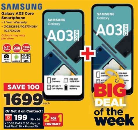 Samsung Galaxy A03 Core Smartphone Offer At Hifi Corp