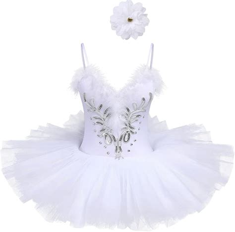 Idopip Women Adult Swan Lake Costumes Feather Rhinestone Camisole